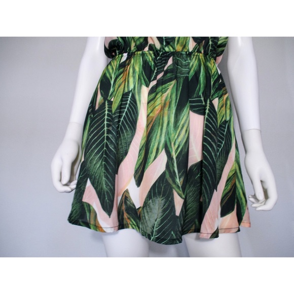 ZAFUL Tropical Leaf Print Cami Mini Dress Size M - Picture 5 of 16